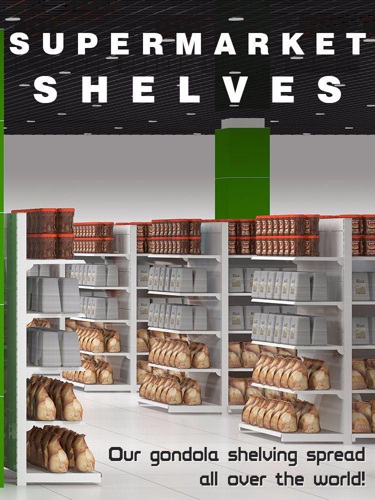 Metal Supermarket Shelf Shope Shelves with Round End Unit