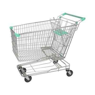 Factory Price Supply 180L TPR Wheels Supermarket Trolley with Coin System