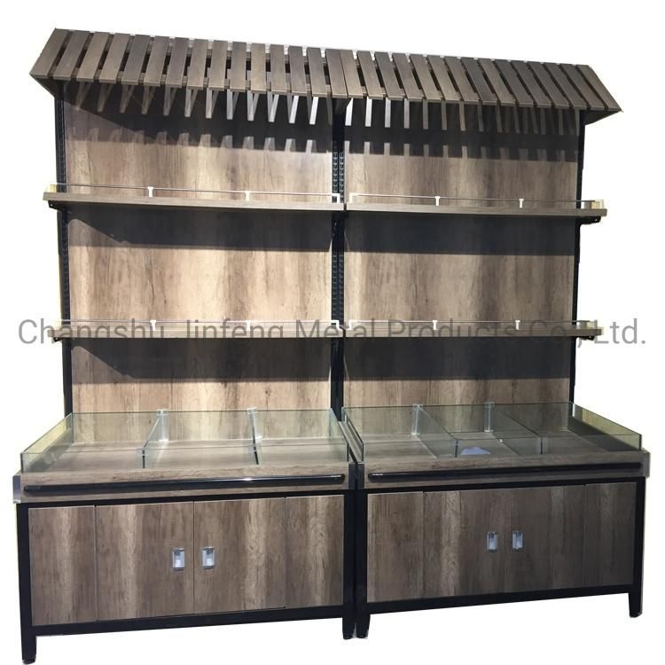 Supermarket Shelf Store Wooden Rack for Bulk Goods