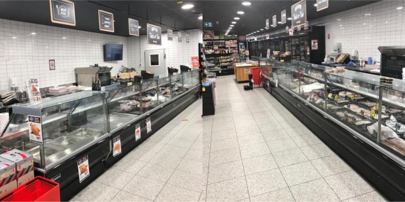 Open Grocery Supermarket Equipment Shelving Checkout Counter Design Store