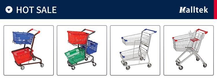 Supermarket Chain Convenience Store Double Deck Shopping Trolley Cart