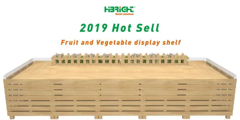 Metallic Produce Display Fruit Vegetables Rack Supermarket Shelf