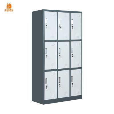 Knock Down 9 Door Metal Storage Cabinets School Locker