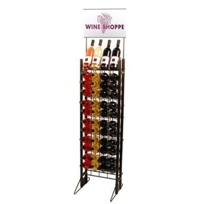 Metal Wire Display Racks for Wine with Header Graphic