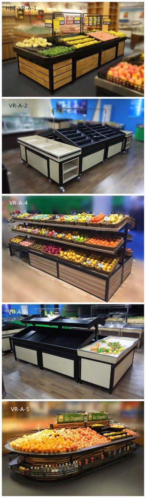 Large Capability Combination Fruit Vegetable Wooden Display Rack