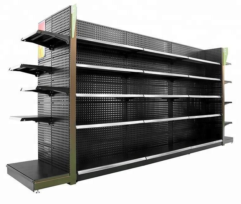Multifunctional Display Gondola Supermarket Wood Shelf