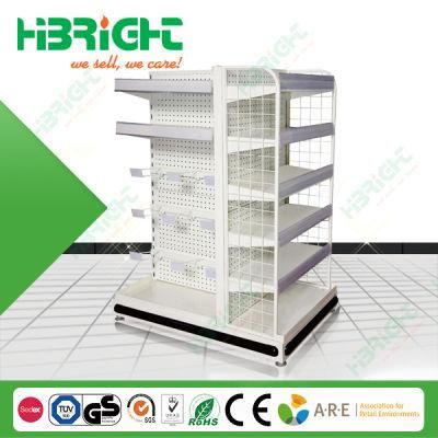 Three Sided Shopping Mall Gondola Shelving Beside Checkout Counter