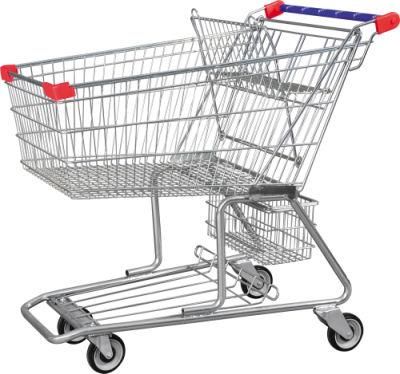 High Quality America Style Customized Supermarket Metal Shopping Trolley Cart