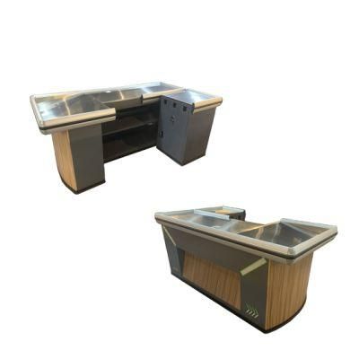Supermarket Steel Cash Desk / Checkout Counter / Cashier Table with Low Price