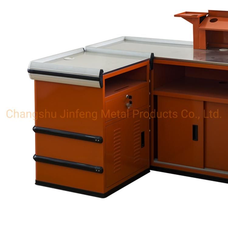 Supermarket Metal Checkout Counter Cashier Desk Jf-Cc-108