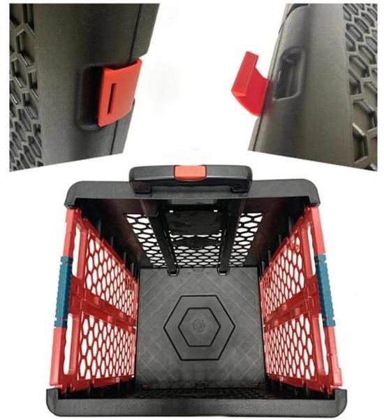China Large Capacity Plastic Grid Folding Grocery Shopping Trolley Cart