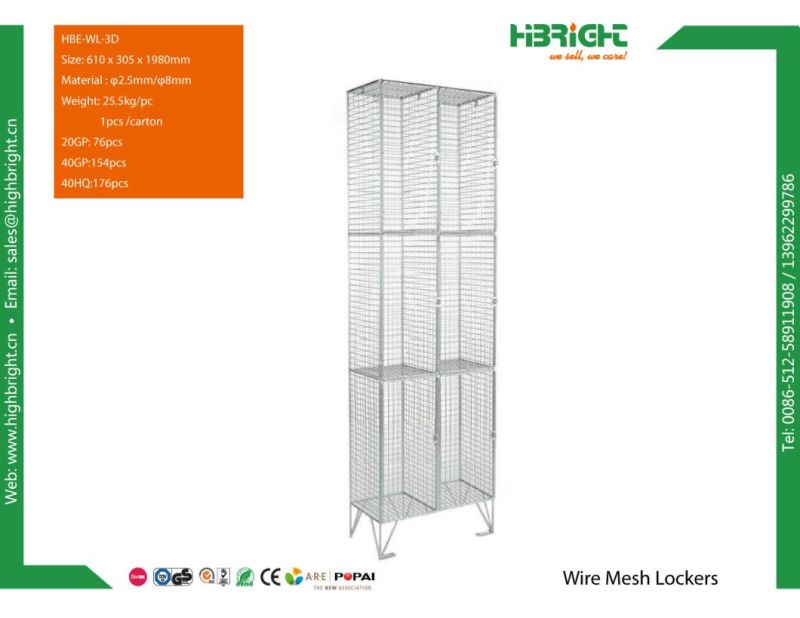 1 to 6 Layers Staff Individual Zinc Plating Welded Steel Metal Mesh Locker