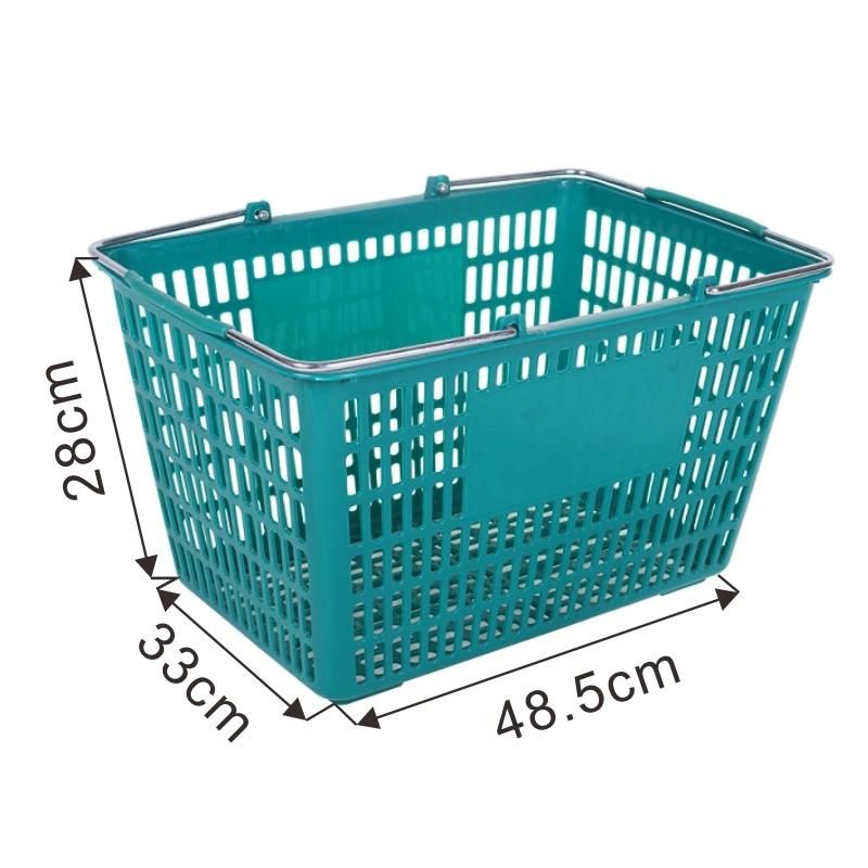 Plastic Basket with Handle for Supermarket Stores