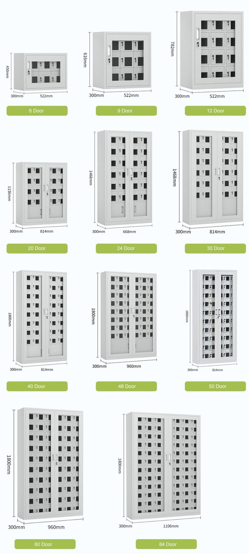 Multi Doors Mobile Cell Phone Lockers with Charger