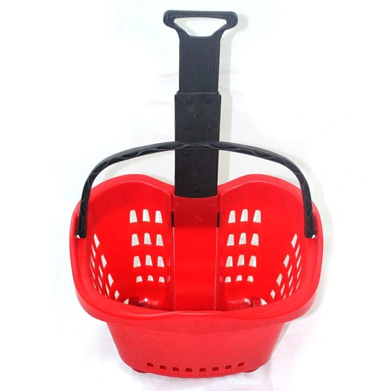Telescoping Handle Plastic Shopping Basket (ZC-13)