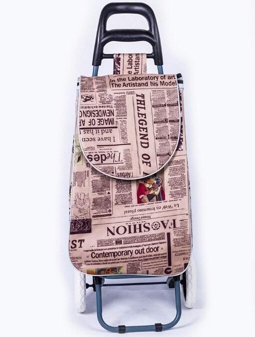 Market Folding Trolley Shopping Bag with 2 Wheels, Supermarket Shopping Trolley Bag with Seat Trolley Shopping Bag