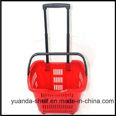 Plastic Baskets Supermarket Use Cheap Plastic Basket 4 Wheels
