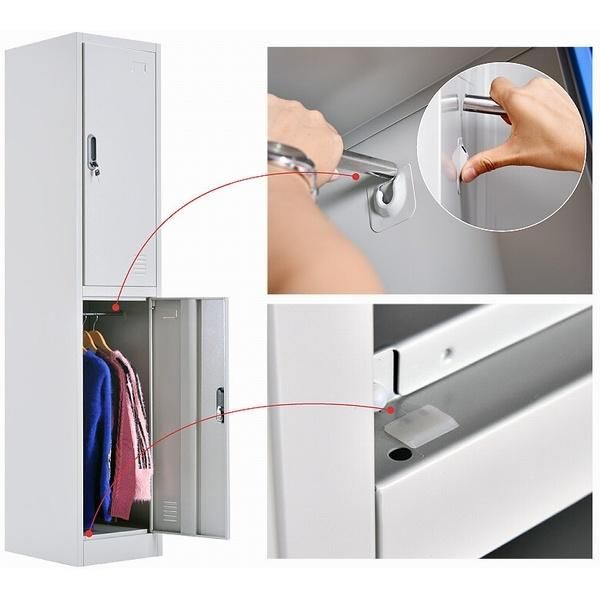 2 Door Metal Locker with Key Lock