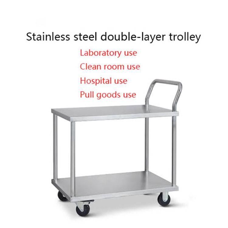 Densen Customized Mobile Stainless Steel Restaurant Food Catering Service Transport Trolley/Tea Cart for Kitchen