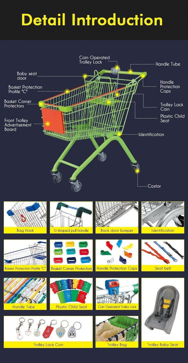 Supermarket Grocery Store 2 Tier Easy Carry Hand Basket Simple Shopping Trolley Cart