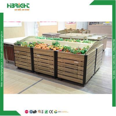 Supermarket Wood Dried Fruit and Vegetable Display Stand