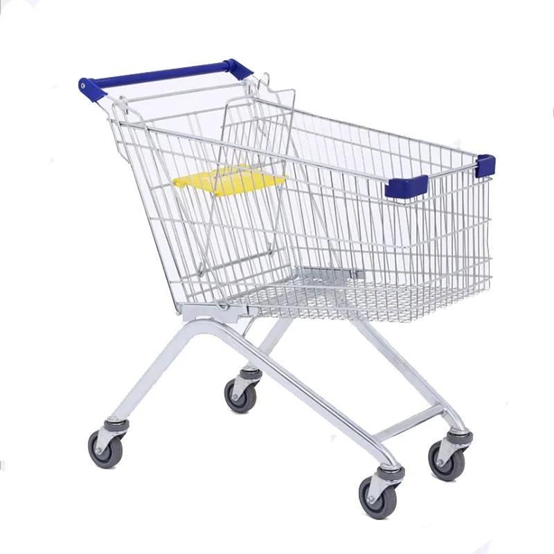 Shopping Cart Manufacturer Four Wheels Supermarket Metal Shopping Trolley