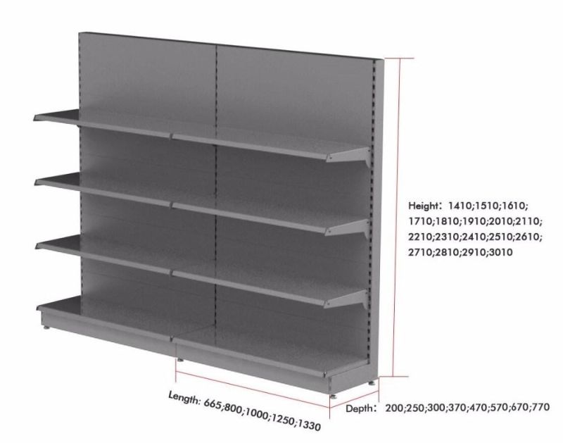 Double Side Supermarket Shelf Good Quality