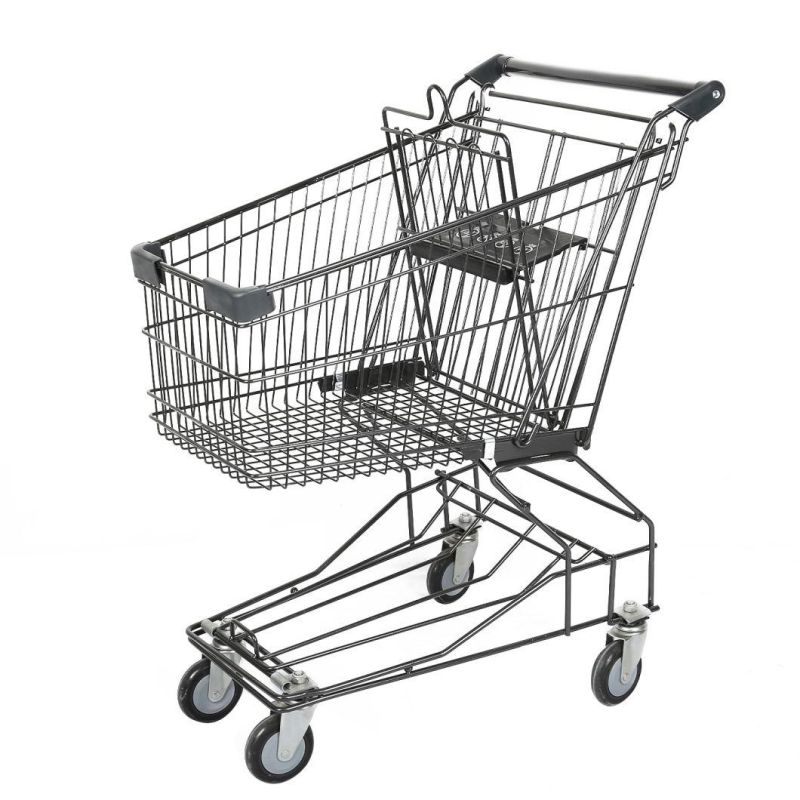 60L Asian Style Wire Shopping Trolley