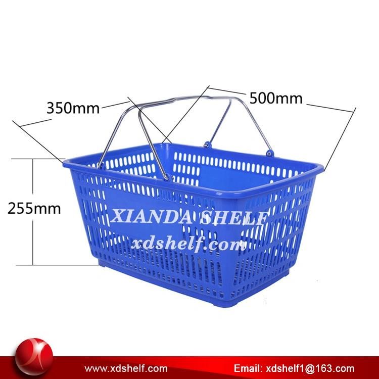 Large Capacity Plstic Rolling Shopping Basket with Wheels Euro Large Capcity Plastic Shop Equipment Groceries Shopping Trolley