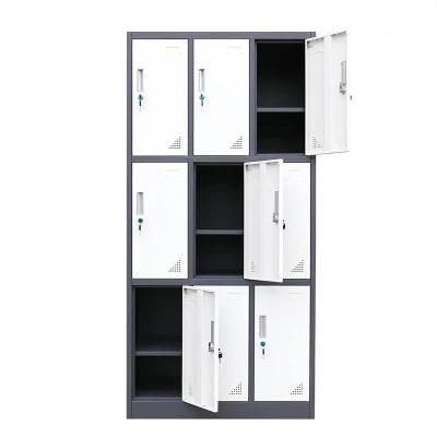 Gym College Hall Steel Cabinet 9 Door Clothes Locker Swimming Pool Locker