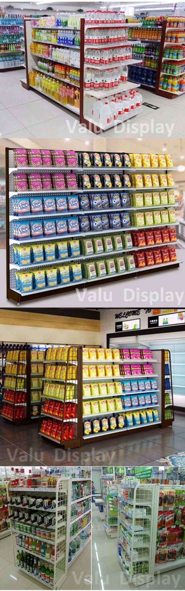 Retail Store Display Rack Grocery Gondola Shelving Supermarket Shelf