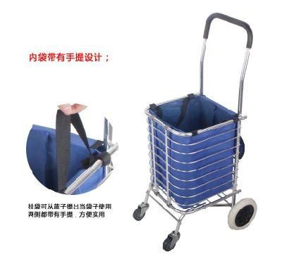 Factory Wholesale Aluminium Foldable Customized Shopping Trolley Outdoor Folding Supermarket Carts with Bag