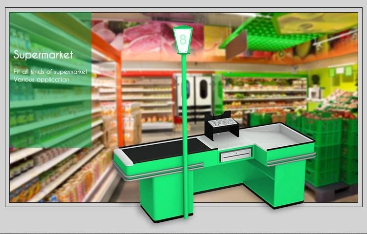 Supermarket New and Reconditioned Store Electric Checkout Cashier Table with Belt