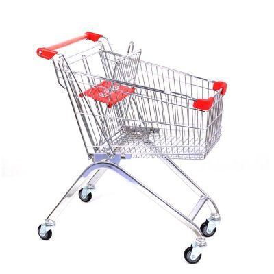 Supermarket Shopping Cart Metal Custom Trolley with Wheels