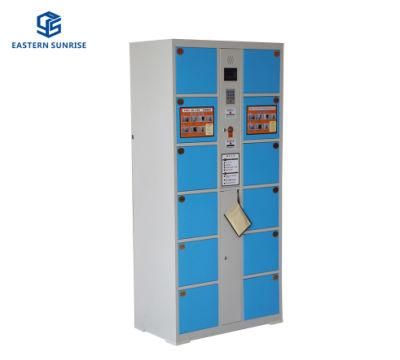 Large 12 Door Steel Supermarket Storage Cabinet with Electronic Lock