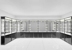 Mordern Titanium Alloy Glass Display Showcase Glass Display Cabinet