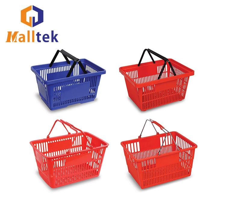 Fashion Colorful Retail Grocery Store Hand Plastic Supermarket Shopping Basket