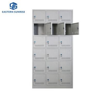 Factory Supply Grey 18 Door Metal Storage Locker
