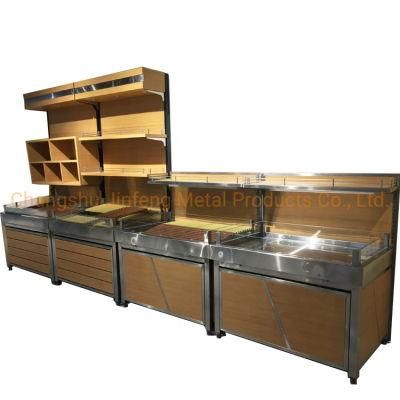 Supermarket Display Rack Store Wooden Shelve for Bulk Food