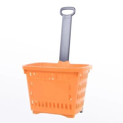 High-Quality Supermarket Plastic Shopping Basket Trolley Carts