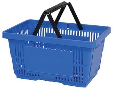 Hand Plastic Shopping Basket with Double Plastic Handles
