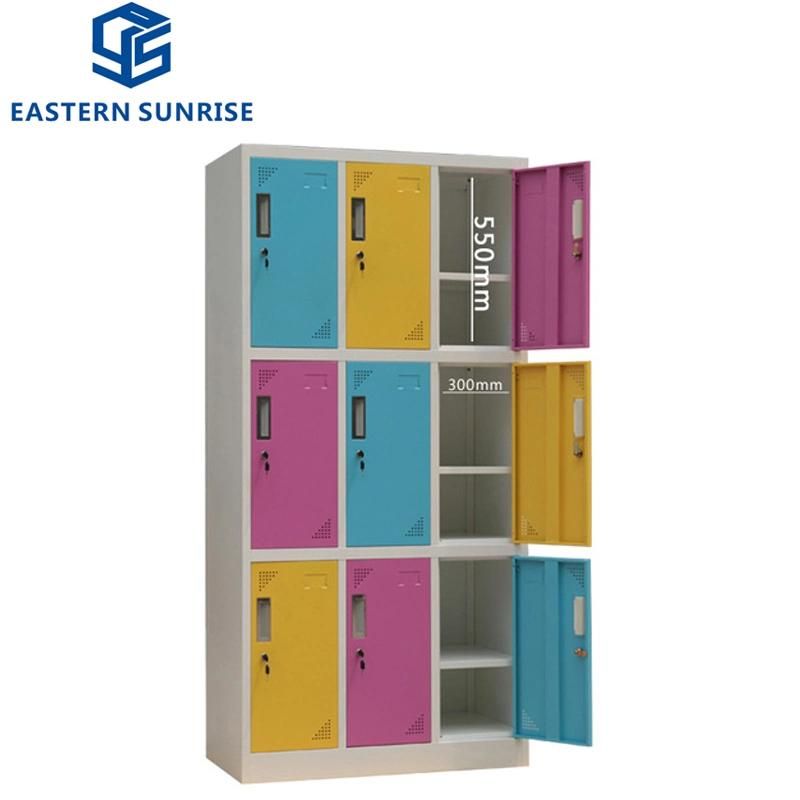 9 Doors Steel Storage Metal Wardrobe