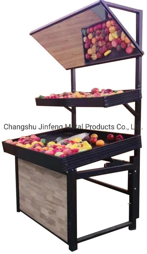 Supermarket Shelf Vegetable and Fruit Display Rack with Mirror Jf-Vr-042