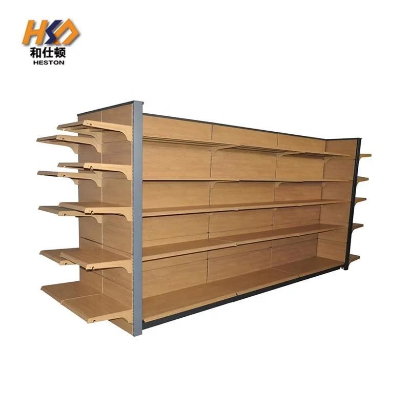 Wholesale New Style Wood Grain Racks Supermarket Gondola Shelf