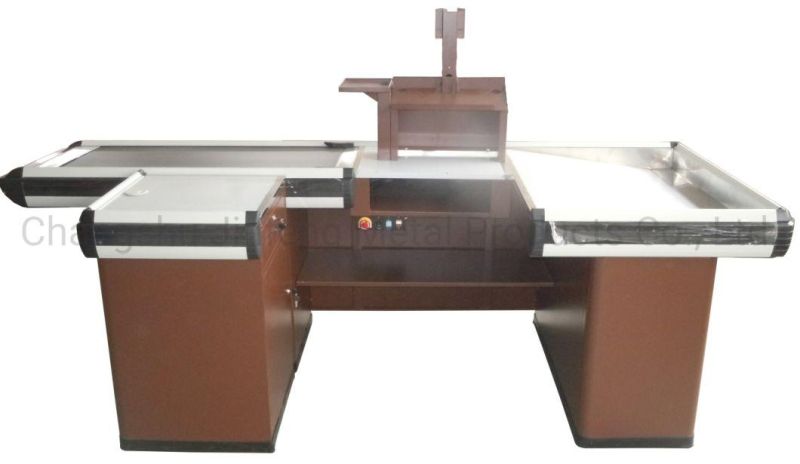 Supermarket Checkout Counter Cashier Table with Belt Jf-Cc-087