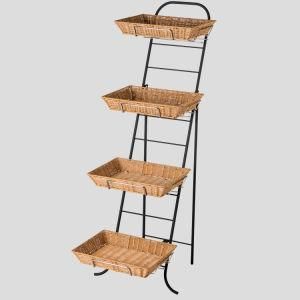 Customized Inclined Style Rattan Basket Display Shelf, Food Shelf. File Shelf.