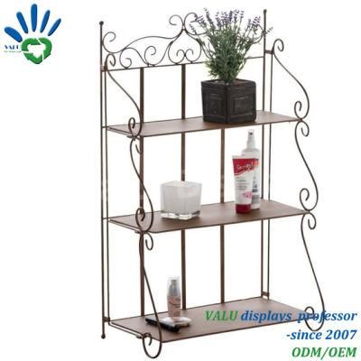 Reusable Newest 4-Tiers White Classical Metal Garden Stacking Racks &amp; Shelves