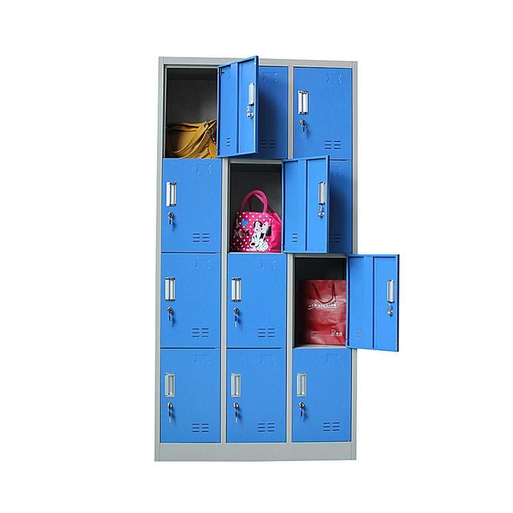 12 Door School Gym Steel Assembled Design Clothes Metal Cabinet Locker