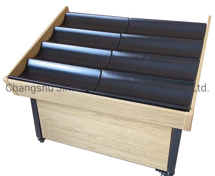 Retail Store Metal Shelves Black Stand Rack for Fruit and Vegetable Display Table