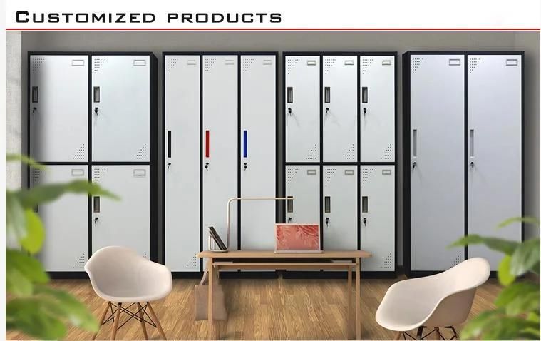 Modern Office Furniture 6 Doors Storage Room Wardrobe Hospital Cabinet Steel Gym Metal Clothes Locker